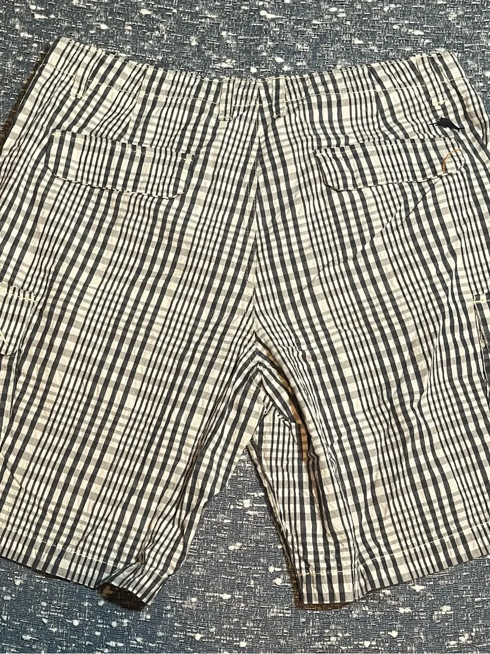 Tommy Bahama Men's Navy & White Striped Cargo Shorts